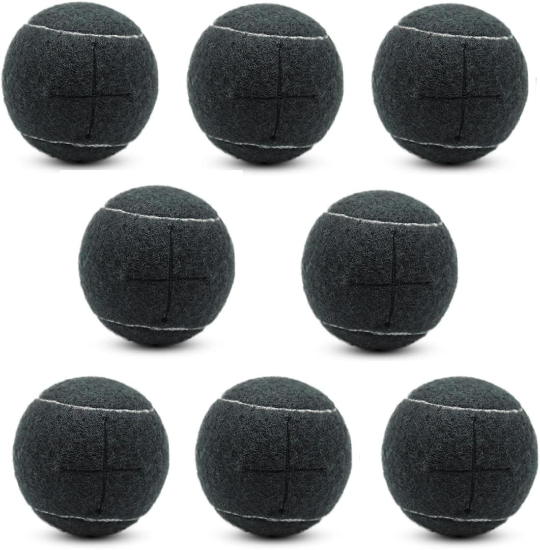 8 PCS Precut Walker Tennis Balls for Furniture Legs and Floor Protection, Heavy Duty Long Lasting Felt Pad Glide Coverings for Chair (Black)