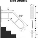 Aduanbang Hand Rails for Outdoor Steps & Elderly,U-Shape Wall Mount Stair Railing, Porch, Deck, Garage & Garden Grab Bar, 2 Pack Safety Handle