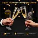 GuanQiao 16 Pack Clear Champagne Flutes, 6oz Disposable Wine Glasses with Long Stem, Reusable Plastic Cocktail Glasses for New Years Eve Party Birthday Wedding Celebration Toasting Drinking