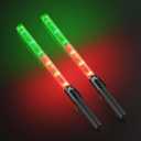 RoadHero 2 Pack 21 Inch Traffic Wands, Red and Green Led Traffic Control Baton, Safety Light Wand with 3 Flashing Modes, Air Marshaling Signal Wand with Side Clip for Airport, Parking, Car Directing