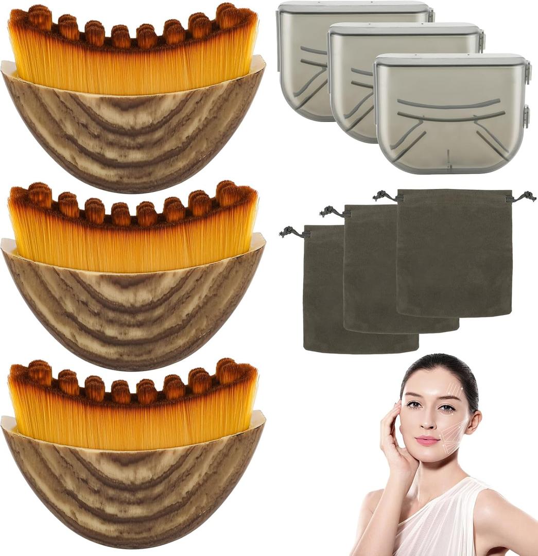 New Lymphatic Contour Face Brush, Contour Face Brush Lymphatic Drainage Massager, Ergonomically Designed to Fit The Skin Precisely, Suitable for All Skin Types(3PCS)