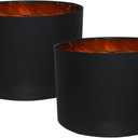 Blackgold Lamp Shades Set of 2, 18" Top x 18" Bottom x 12" High, Assembly Required Large Drum Lampshade, Replacement Lamp Shades for Table Lamps, Floor Lamps
