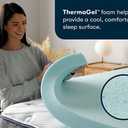 Serta ThermaGel Cooling, Pressure-Relieving Memory Foam Mattress Topper, 3 Inch, Twin Blue