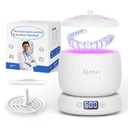 Ultrasonic Retainer Cleaner, 50kHz Retainer Cleaner Machine for Dentures, Aligners, Mouth Guards, Braces, Jewelry, 4 Modes Digital Ultrasonic Cleaners with Removable Base and Top Cover (White)
