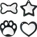 5 x DoDoBeads 4-Pack Mini Size Junk Mirror Charms, Sparkly Red/Black/Silver Glitter Acrylic Mirror for Junk Phone Case, DIY Crafts, Bag Charms, Keychains, and Junk Case Charm for Women