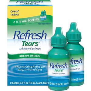 Refresh Tears, Lubricant Eye Drops, 2 Bottles .5 fl oz (15 ml)