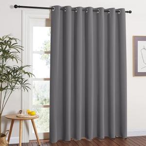 NICETOWN Grey Blackout Patio Sliding Door Curtains 84 inch Length, Grommet Room Divider Thermal Insulated Curtain Drapes for French Door/Living Room (Gray, W100 x L84, 1 Panel) NICETOWN Grey Blackout Patio Sliding Door Curtains 84 inch Length, Grommet Room Divider Thermal Insulated Curtain Drapes for French Door/Living Room (Gray, W100 x L84, 1 Panel)