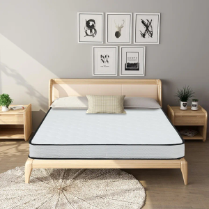 Pressure Relief Innerspring Mattress 8 Inch Queen Size Medium Firm Hybrid Spring Mattress with Foam Layer, Cool Sleep Mattress CertiPUR-US Certified, Mattress in a Box, White