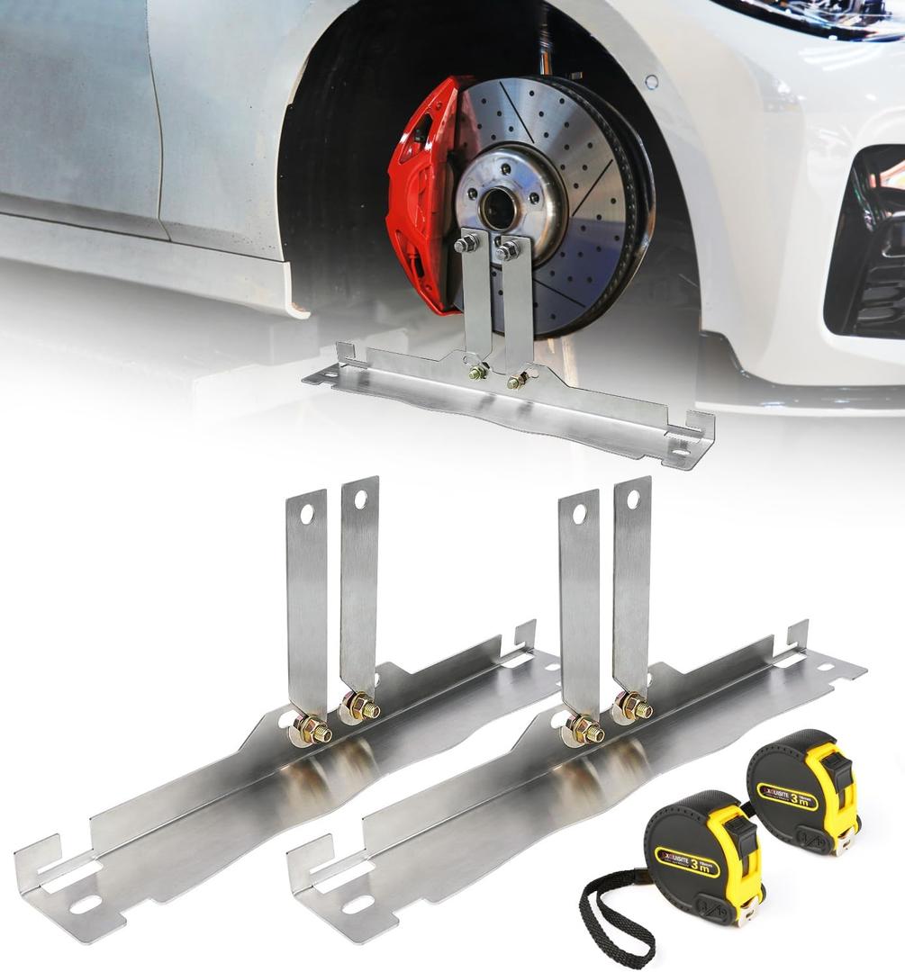 Upgraded Wheel Alignment Tool with Connection Sheet, Heavy Duty Stainless Steel Toe Alignment Tool Plates with Tape Measures for Car, Truck, SUV