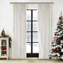 Natural Pinch Pleated Linen Blackout Curtains 84 Inch Length 2 Panels for Bedroom Living Room Darkening Thermal Insulated Cream Birch Boho Neutral Back Tab Pinch Pleat Lined Window Curtain 84 Inches