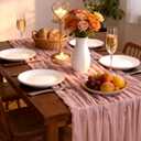 Pink Cheesecloth Table Runner - Soft Drapey Cheesecloth Table Runner Pink Runner Romantic Table Decor Elegant Table Runner Fabric for Valentine Dinner, Wedding, Bridal Shower, Party Tables 35.5x118