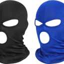 Pukavt 3 Hole Balaclava Ski Mask for Men Women, Thin Full Face Mask for Motorcycle Bike Hunting Cycling Skiing Cap (Black/Blue)