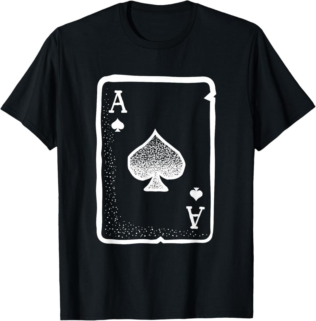 Ace of Spades Poker Playing Card Halloween Costume T-Shirt T-Shirt, Black, M