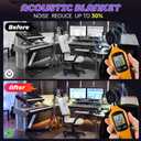 2 Pcs Large Sound Dampening Blanket 48" x 80", 850GSM Acoustic Sound Blanket with Grommets,Heavy Duty Studio Sound Absorption Blankets,Acoustic Blanket Noise Reduce,Light Blocker,Moving Blankets