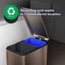 Home Zone Living 13 Gallon Slim Kitchen Trash Can, Black, 50 Liters Total