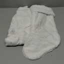 Christmas Stockings Set of 4 Pack, 18 Inch White Fur Stockings Christmas Set, Family Fireplace Snowy White Xmas Stockings Holiday Decorations