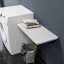 Neoaider Upgrade Wall Mounted Folding Table 31.5L x 15.7W, Laundry Folding Table with Heavy Duty Metal Collapsible Shelf Brackets, Wall Mounted Desk Fold Down for Small Spaces, White