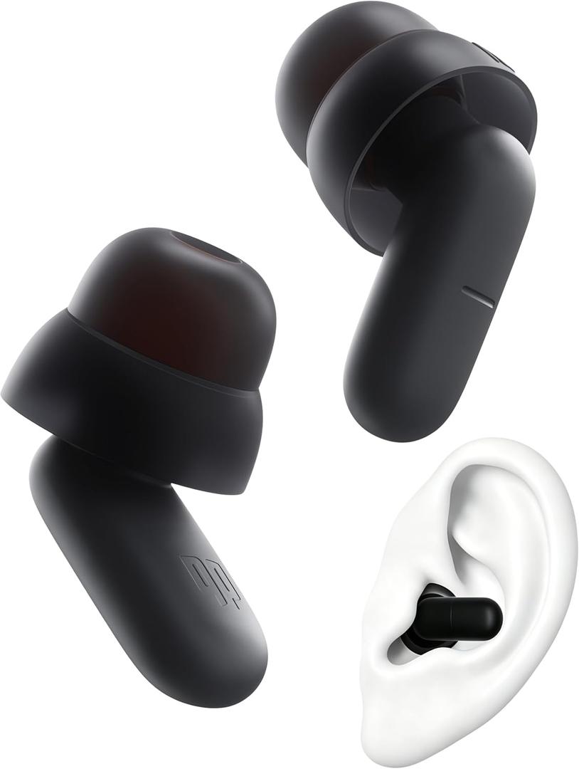 Medium Noise Reduction Ear Plugs Ultra Comfortable for Side Sleepers Reusable Earplugs 23dB Noise Cancelling Sleep Ear Plugs -Black