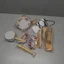 Wooden Musical Instruments Set for Toddlers 1-3, Natural Wood Percussion Instruments Xylophone Gift Set for Girls Boys Kids ,Preschool Educational Musical Toys with Storage Bag (Log Color)