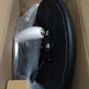 YEEZEE Saddle Stool Ergonomic- Comfortable Rolling Saddle Stool with Wide Thick Saddle Seat Padding, Swivel Adjustable Saddle Chair with Wheels and Ring Pedal for Medical Massage Salon (Dark Black)