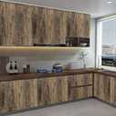 31"157" Thick Wide Brown Grey Wood Wallpaper Peel and Stick Waterproof Gray Blue Distressed Vintage Wood Grain Contact Paper Vinyl Adhesive Textured Furniture Stickers for Cabinets Countertops