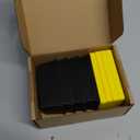 Storage Bins With Lids, 3.42" x 2" x 1.33" Mini Tote Bin with Snap-Fit Lid for Organizing Small Parts, Crafts, Hardware, & Office Supplies Storage, Black Base And Yellow Lid - 4PCS