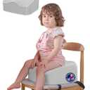 Babelio Ergo-Designed Booster Seat for Kitchen Chair, Promote Proper Upright Posture, Toddler Booster Seat for Dining Table, Removable & Washable Cover, Suitable for 18 Months to 5 Years, Grey