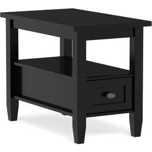 SIMPLIHOME Warm Shaker 14" Wide Solid Wood Square End Table in Black