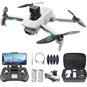 GPS Drones with Camera for Adults 4K with Brushless Motor and Follow Me Mode,Long Flight Time and Distance,5G FPV Transmission and Auto Return, Foldable RC Quadcopter for Beginner and Kids,Under249g