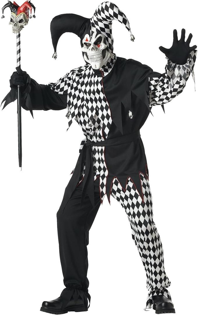 California Costume Men's Adult- Black Evil Jester Costume (X-Large)