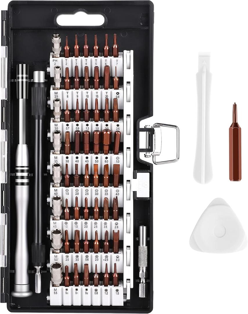 Syntus Precision Screwdriver Set, 63 in 1 with 57 Bits Screwdriver Kit, Magnetic Driver Electronics Repair Tool Kit for iPhone, Tablet, Macbook, Xbox, Cellphone, PC, Game Console, Black