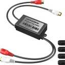Gold Coating RCA Noise Filter Hum Eliminator Ground Loop Noise Isolator Feedback Loop Isolator for Stereo Home Theater Car Audio Player Eliminate Hum from Car Audio Systems/Home Stereos
