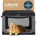 Lesure Shown on TODAY Show Soft Collapsible Dog Crate - 42 Inch Portable Travel Crate for Extra Large Dogs Indoor & Outdoor, 4-Door Foldable Pet Kennel with Mesh Windows, Black