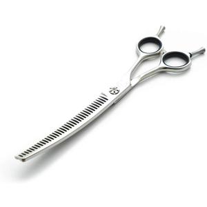 Moontay Professional 7.0" Dog Grooming Chunkers Scissors, Upward Curved Pets Grooming Thinning/Blending Shears - Japan 440C Stainless Steel for Pet Groomers or Family DIY Use (35 Teeth)
