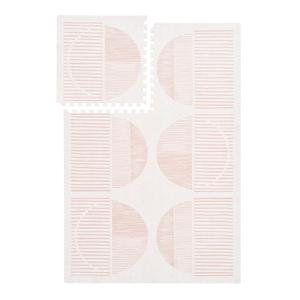 PopsyKosy Premium Baby Floor Play Mat - Extra Thick & Cushioned 1 inch Playroom Foam Mat, Non-Toxic Odorless - 6 Tiles - Spacious 6x4 ft. - Stylish & Large, Waterproof for Kids & Toddlers - Cream Pink