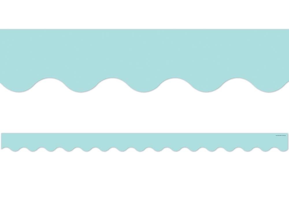 3 x Teacher Created Resources Pastel Blue Scalloped Border Trim