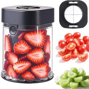 Hendiy Fruit Slicer Cup, Strawberry Slicer Grape Cutter Cup Fruit Slicers Stainless Steel Egg Slicers, Strawberry Cutter Kitchen Gadgets Speed Cutters for Banana Grape Egg Hendiy Fruit Slicer Cup, Strawberry Slicer Grape Cutter Cup Fruit Slicers Stainless Steel Egg Slicers, Strawberry Cutter Kitchen Gadgets Speed Cutters for Banana Grape Egg