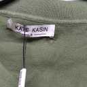 Kate Kasin Women Short Sleeve Polo Sweater V Neck Knitted Tops Casual Ribbed Shirt Loose Pullover Sweater, Medium