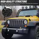 Grill Inserts Black, Front Mesh Grille Cover Compatible with 2007-2018 Jeep JK Wrangler & Unlimited Wrangler Accessories, Car Grill Mesh (7PCS Black + 1PCS White)