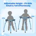 Roller Skate Trainer for Kids - Folding Adjustable Height (27"-33") Skater Aid Training Walker All-Metal Frame & 3 Quiet Wheels | Stable Learning Assistant for Toddlers Boys Girls