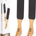 Pumice Stone Foot File (2-Pack), Wooden Handle Foot Scrubber & Callus Remover for Dry, Rough Skin and Corns Pedicure