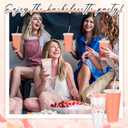 2 x 16 Pcs Babe Bachelorette Cups Bachelorette Party Tumbler with Lids and Straws Bridesmaid Cups Bridal Cup Plastic Travel Mug for Wedding Bachelorette Party Supplies Gifts (White, Rose Gold,24 oz)