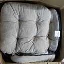 IASEAHK Chair Cushions, Foam Dining Chair Cushions, Tufted Indoor Chair Pads, Set of 6, Beige, 16.5 x 16.5 x 3.5, Pack of 6