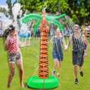 61" Inflatable Palm Tree Sprinkler for Kids, Outdoor Water Spray Toy for Backyard, Pool, and Beach Fun Hawaiian Party Decor Coconut Tree, Summer Lawn Inflatable Sprinkler for Boys and Girls