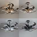 48" Ceiling Fan with Light and Remote Control DC Motor 6 Speeds Fans Ceiling Lamp 3 Color Change Reversible Blade Flower Lamp for Living Room Bedroom Office Study Room