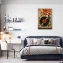 Japanese Retro Music Wall Art Vintage Vinyl Record Canvas Prints Trendy Turntable Poster Painting Asian Mid Century Nostalgic Aesthetic Picture Decor for Living Room Bedroom 12x16inch Unframed