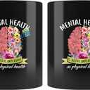 Panvola Mental Health Counselor Gifts Therapist Mug Novelty Inspirational Gift Idea Awareness Coffee Cup Black 11oz For Psychologist/Psychiatrist (11 oz)