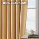 Joywell Camel Linen 100% Blackout Curtains 84 Inch Long, Rod Pocket/Back Tab/Hook Belt/Clip Rings,Thermal Insulated Drapes for Bedroom Living Room with Hooks(2 Panels,52 x 84)
