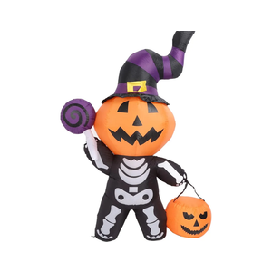 68.9 inch Halloween Inflatable Ghost Outdoor Decorations, Blow Up Yard Cute Skeleton Ghost Pumpkin Yard Decorations with LED Lights for Garden Lawn Outside