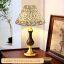 2pcs Pleated Lamp Shade, Modern Printing Flowers Lampshades for Table Lamps Floor Lamps, Barrel Lampshade Replacement for Bedroom, Cute Lamp for Living Room Home Office Decor